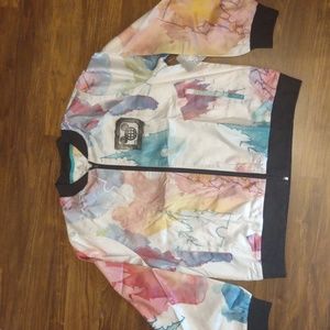 Disney watercolor castle bomber jacket